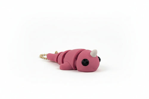 Cute Pink Narwhale Keychain – Adorable Articulated Ocean Buddy