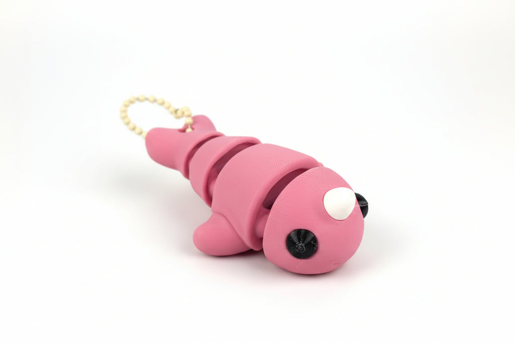 Cute Pink Narwhale Keychain – Adorable Articulated Ocean Buddy